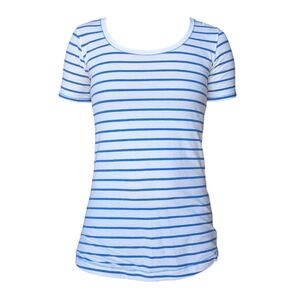 lululemon | Every Yogi Tee Blue & White Striped T-Shirt Size 4